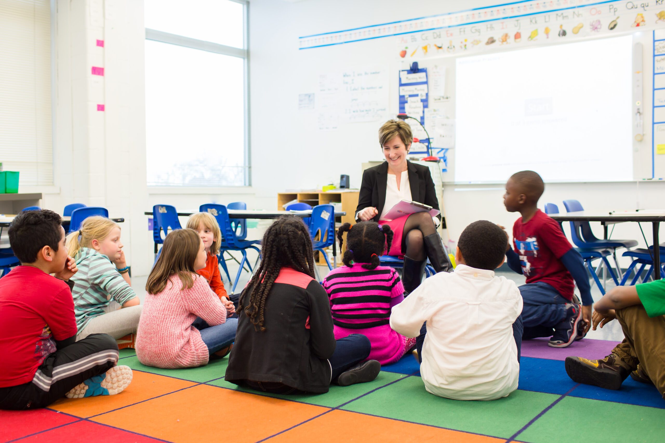 teacher with a group of students