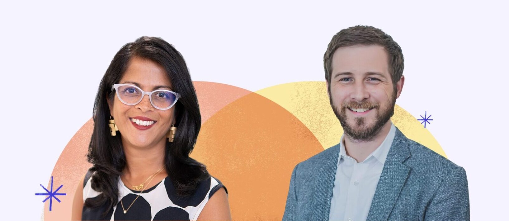 Headshots of Julie Ajinkya and Jonathan Feinstein